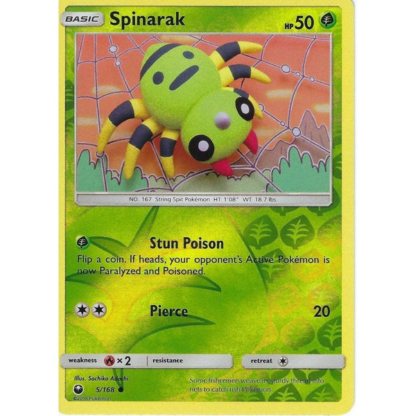 Pokemon SM Celestial Storm Card: Spinarak - 5/168 - Reverse Holo