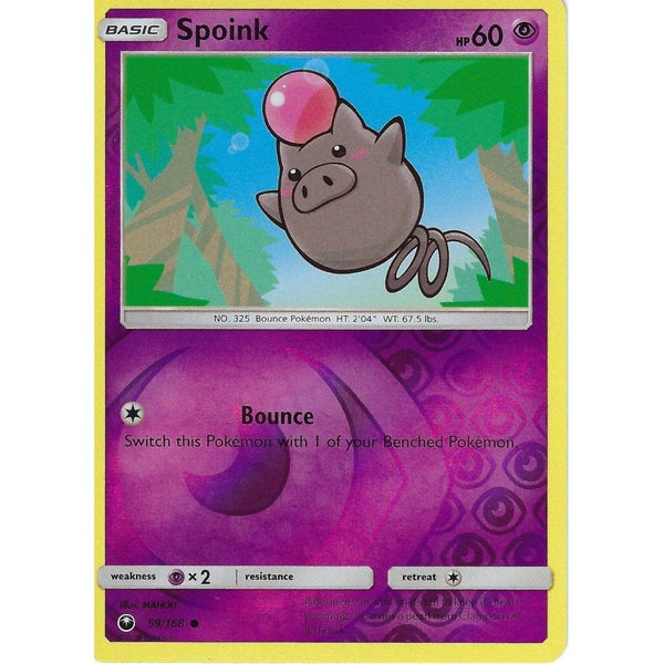 Pokemon SM Celestial Storm Card: Spoink - 59/168 - Reverse Holo
