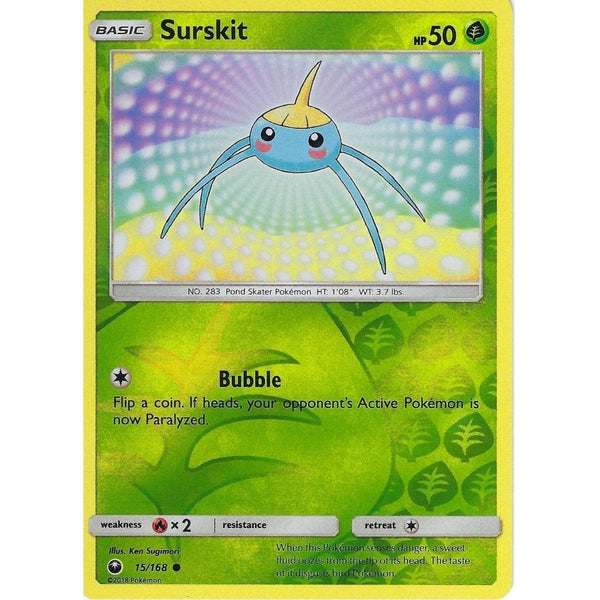 Pokemon SM Celestial Storm Card: Surskit - 15/168 - Reverse Holo