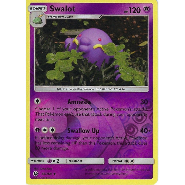 Pokemon SM Celestial Storm Card: Swalot - 58/168 - Reverse Holo