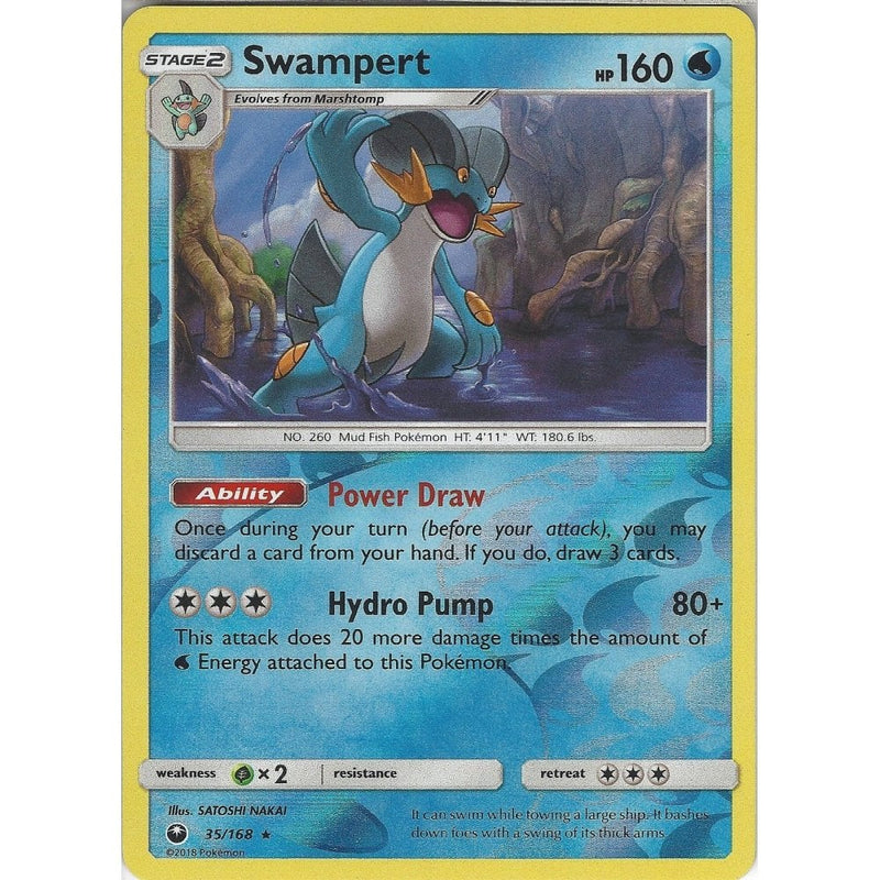 Pokemon SM Celestial Storm Card: Swampert - 35/168 - Rare Reverse Holo - Recaptured LTD Pokemon SM Celestial Storm Card: Swampert - 35/168 - Rare Reverse Holo - Recaptured LTD