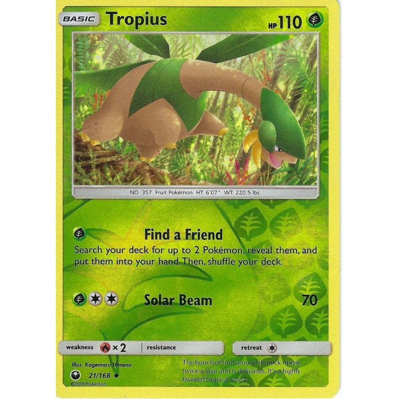 Pokemon SM Celestial Storm Card: Tropius - 21/168 - Reverse Holo