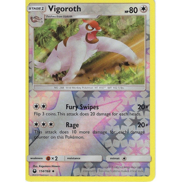 Pokemon SM Celestial Storm Card: Vigoroth - 114/168 - Reverse Holo