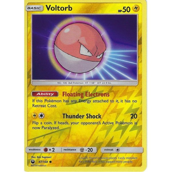 Pokemon SM Celestial Storm Card: Voltorb - 47/168 - Reverse Holo