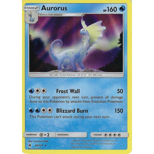 Pokemon SM Forbidden Light Card: Aurorus - 28/131 - Rare Holo