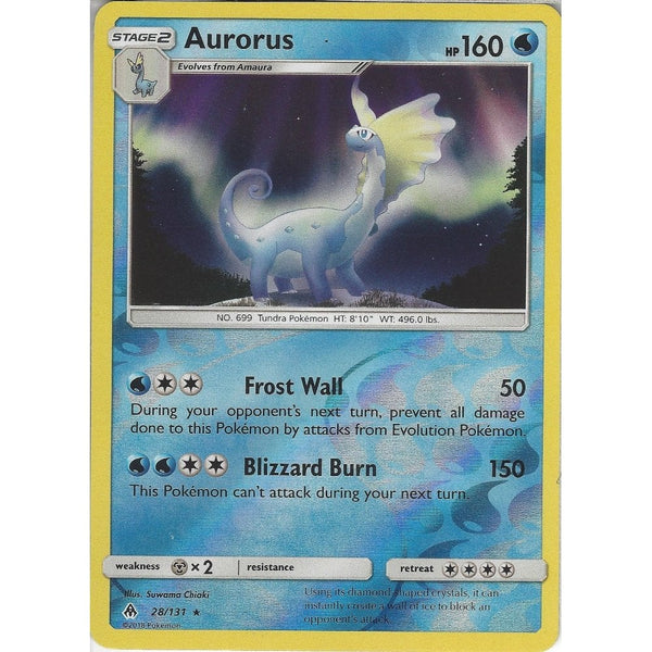 Pokemon SM Forbidden light Card: Aurorus - 28/131 - Rare Reverse Holo
