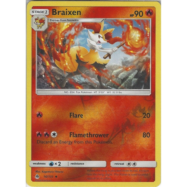 Pokemon SM Forbidden light Card: Braxien - 16/131 - Reverse Holo