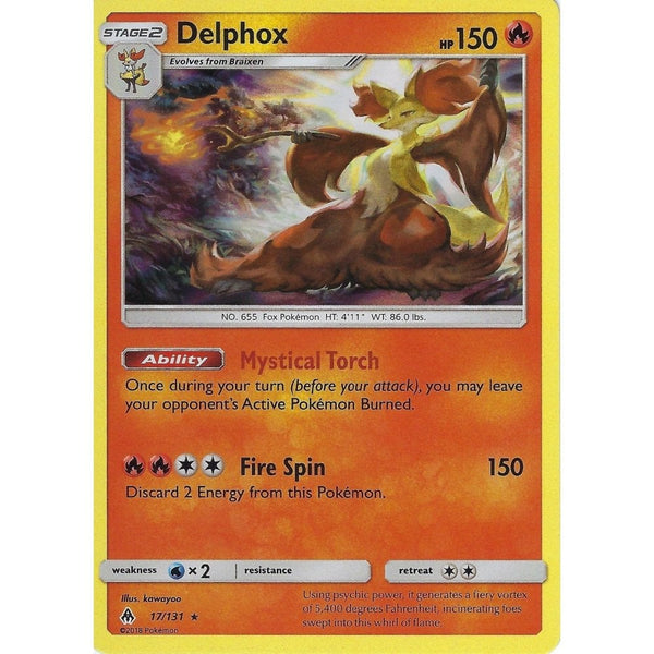 Pokemon SM Forbidden Light Card: Delphox - 17/131 - Rare Holo
