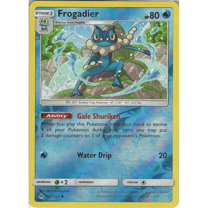 Pokemon SM Forbidden light Card: Frogadier - 23/131 - Reverse Holo - Recaptured LTD Pokemon SM Forbidden light Card: Frogadier - 23/131 - Reverse Holo - Recaptured LTD