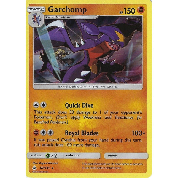 Pokemon SM Forbidden Light Card: Garchomp - 62/131 - Rare Holo