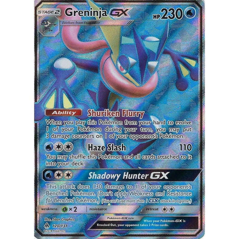 Pokemon SM Forbidden Light Card: Greninja GX - 120/131 Full Art Ultra - Recaptured LTD Pokemon SM Forbidden Light Card: Greninja GX - 120/131 Full Art Ultra - Recaptured LTD
