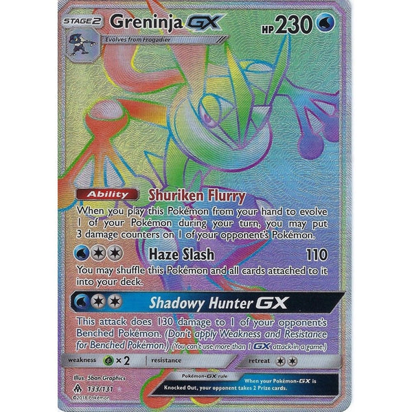 Pokemon SM Forbidden Light Card: Greninja GX - 133/131 - Rainbow Rare