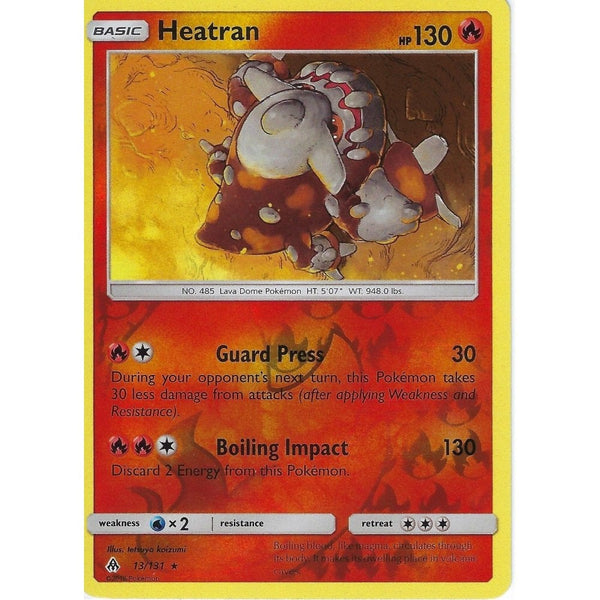Pokemon SM Forbidden Light Card: Heatran - 13/131 - Rare Reverse Holo