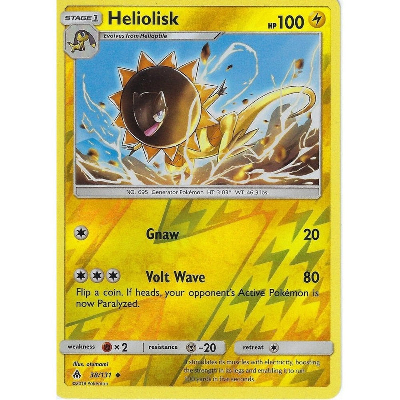 Pokemon SM Forbidden Light Card: Heliolisk - 38/131 - Reverse Holo - Recaptured LTD Pokemon SM Forbidden Light Card: Heliolisk - 38/131 - Reverse Holo - Recaptured LTD