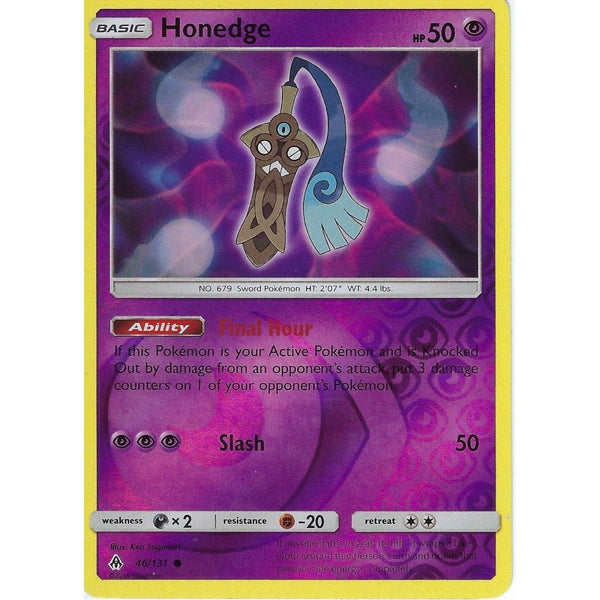 Pokemon SM Forbidden Light Card: Honedge - 46/131 - Reverse Holo