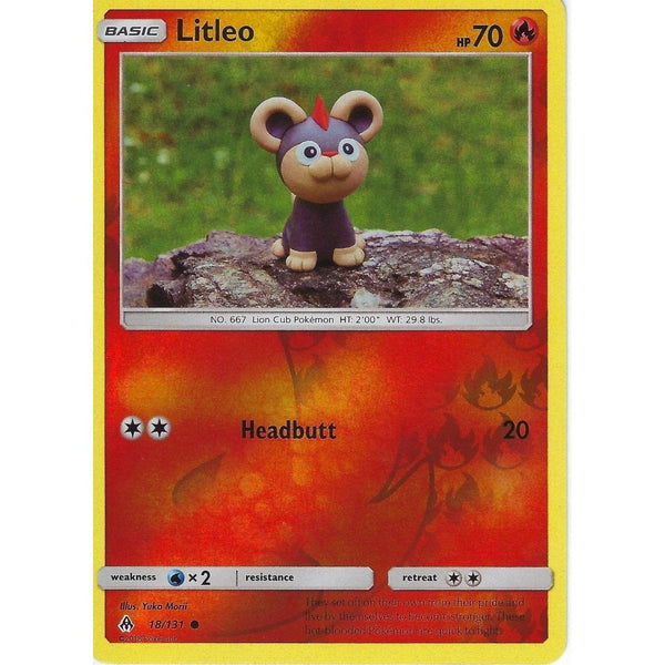 Pokemon SM Forbidden Light Card: Litleo - 18/131 - Reverse Holo