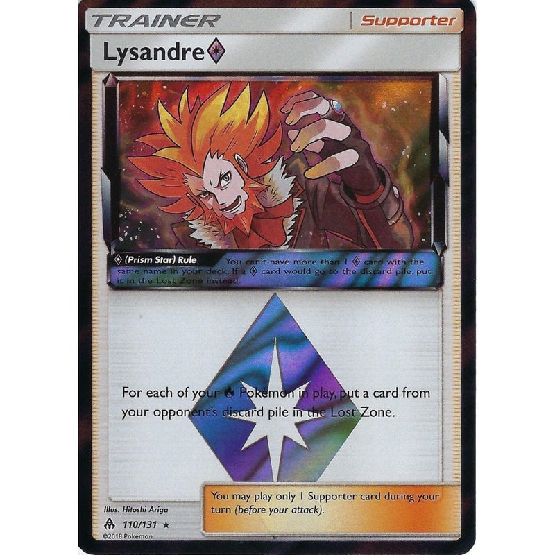 Pokemon SM Forbidden Light Card: Lysandre Prism Star - 110/131 - Rare - Recaptured LTD Pokemon SM Forbidden Light Card: Lysandre Prism Star - 110/131 - Rare - Recaptured LTD