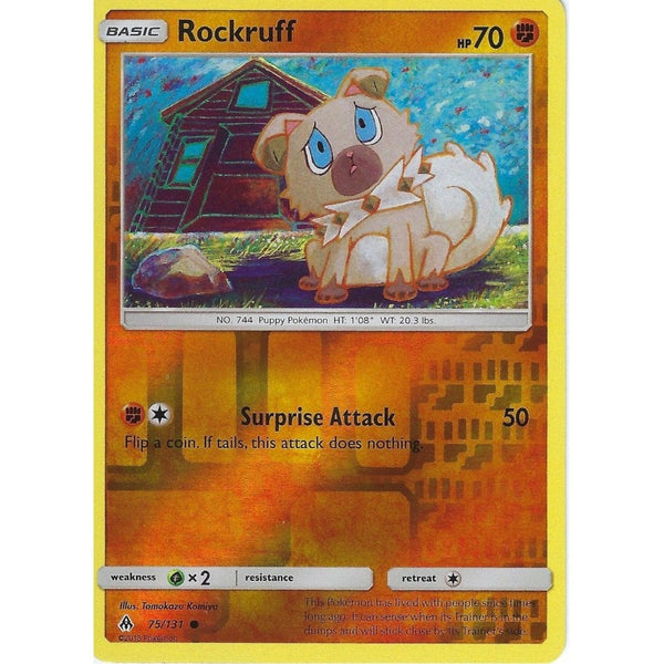 Pokemon SM Forbidden Light Card: Rockruff - 75/131 - Reverse Holo