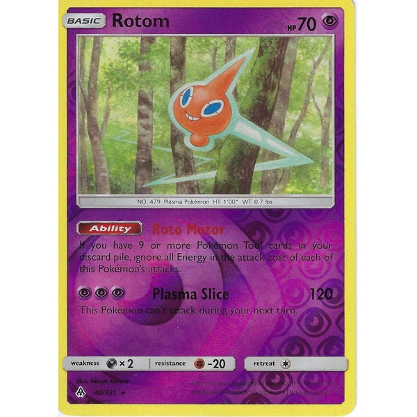 Pokemon SM Forbidden Light Card: Rotom - 40/131 - Rare Reverse Holo