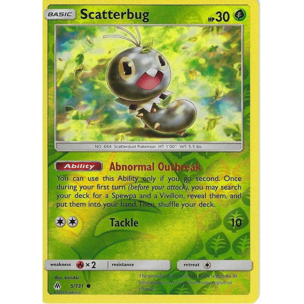 Pokemon SM Forbidden Light Card: Scatterbug - 5/131 - Reverse Holo