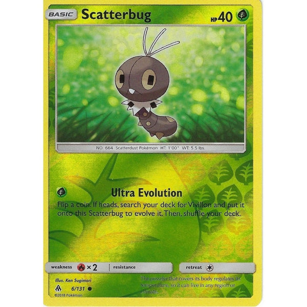 Pokemon SM Forbidden Light Card: Scatterbug - 6/131 - Reverse Holo