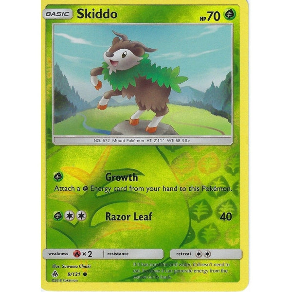 Pokemon SM Forbidden Light Card: Skiddo - 9/131 - Reverse Holo