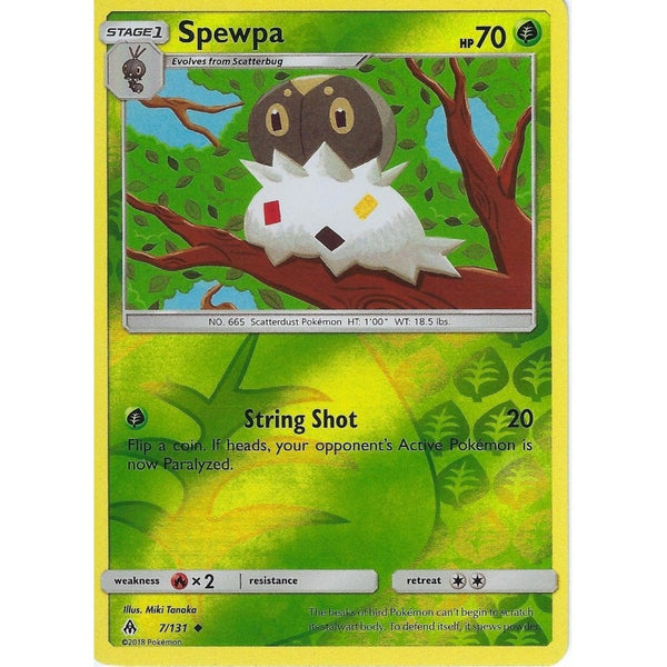 Pokemon SM Forbidden Light Card: Spewpa - 7/131 - Reverse Holo