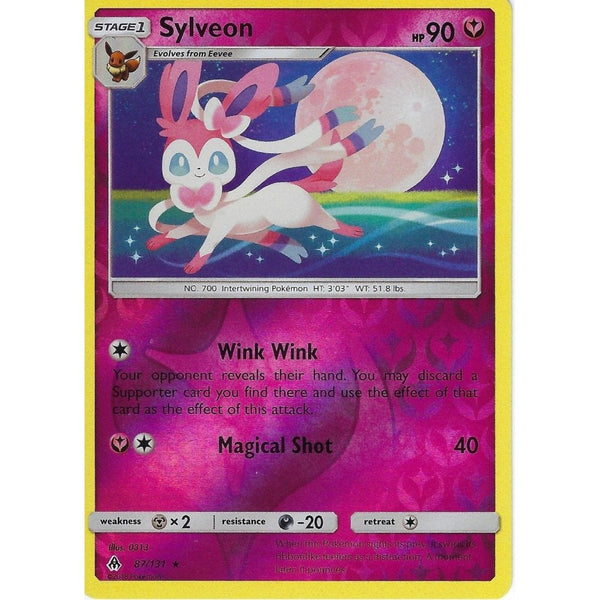 Pokemon SM Forbidden Light Card: Sylveon - 87/131 - Rare Reverse Holo