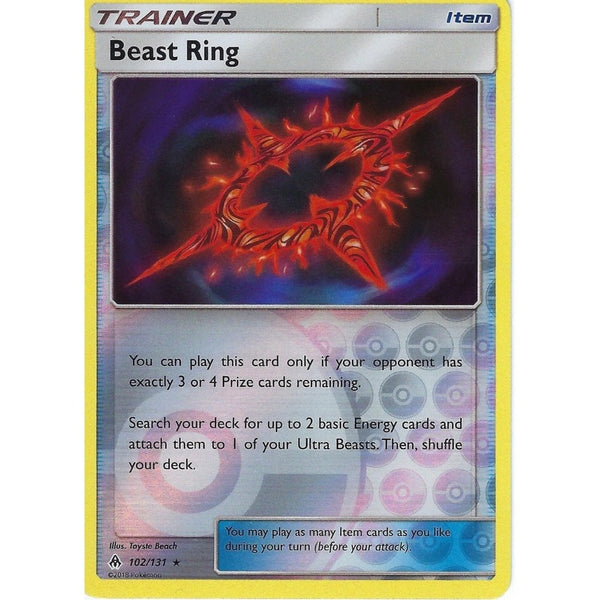 Pokemon SM Forbidden Light Card: Trainer - Beast Ring - 102/131 - Reverse Holo