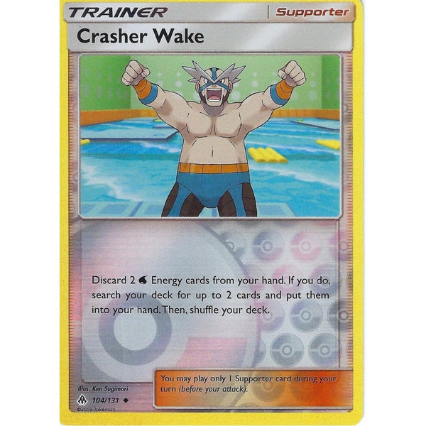 Pokemon SM Forbidden Light Card: Trainer - Crasher Wake - 104/131 - Reverse Holo