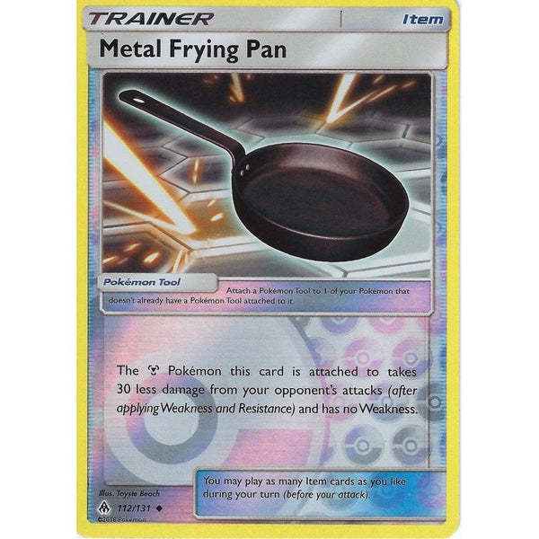 Pokemon SM Forbidden Light Card: Trainer -Metal Frying Pan 112/131 -Reverse Holo