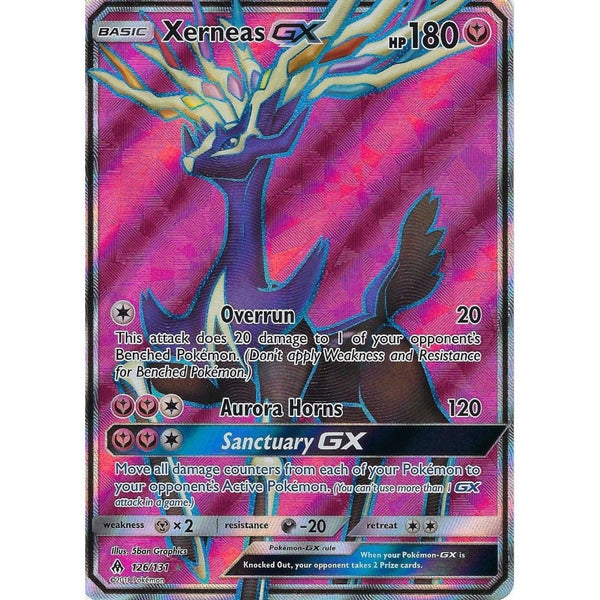 Pokemon SM Forbidden Light Card: Xerneas GX - 126/131 - Full Art Ultra Rare Holo