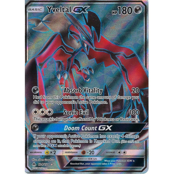 Pokemon SM Forbidden Light Card: Yveltal GX - 124/131 - Full Art Ultra