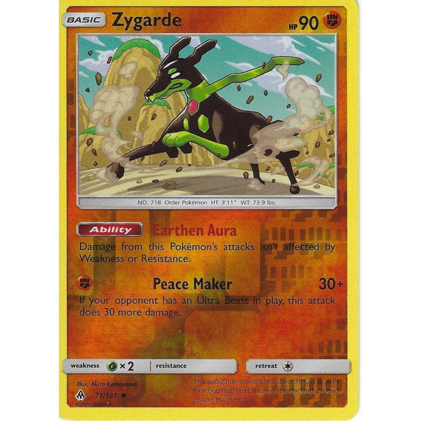 Pokemon SM Forbidden Light Card: Zygarde - 71/131 - Reverse Holo