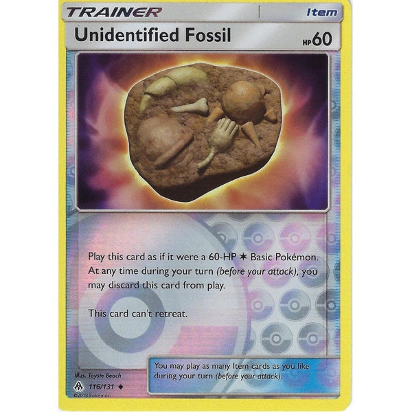 Pokemon SM Forbidden Light: Trainer - Unidentified Fossil 116/131 Reverse Holo