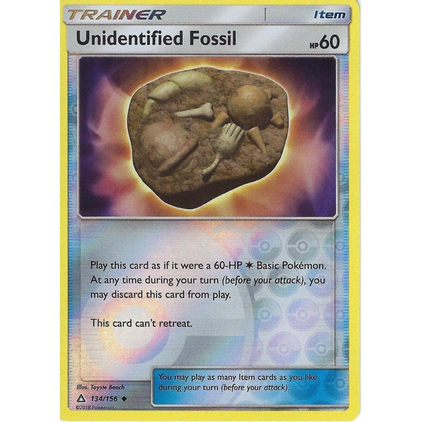 Pokemon SM Ultra Prism Trainer Card: Unidentified Fossil - 134/156 -Reverse Holo