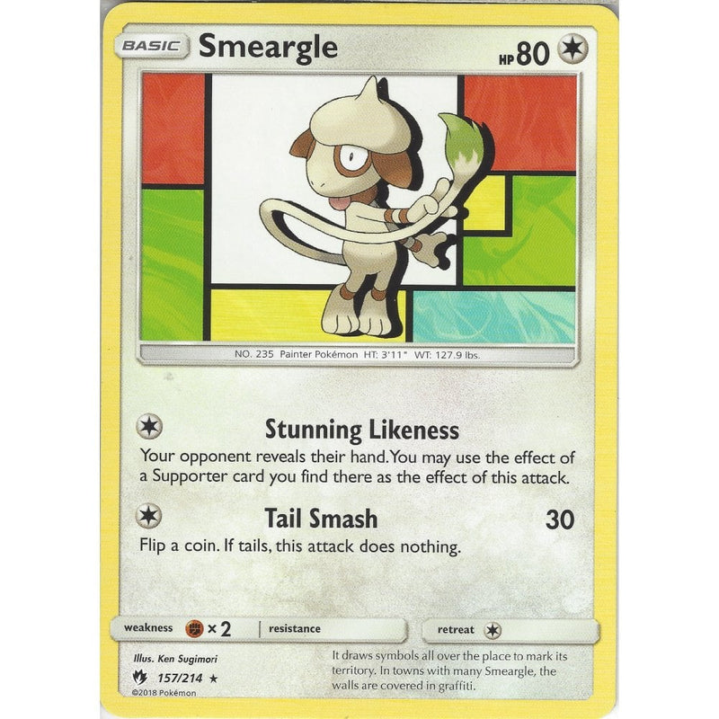 Pokemon Smeargle - 157/214 - Rare Card - SM8 Lost Thunder