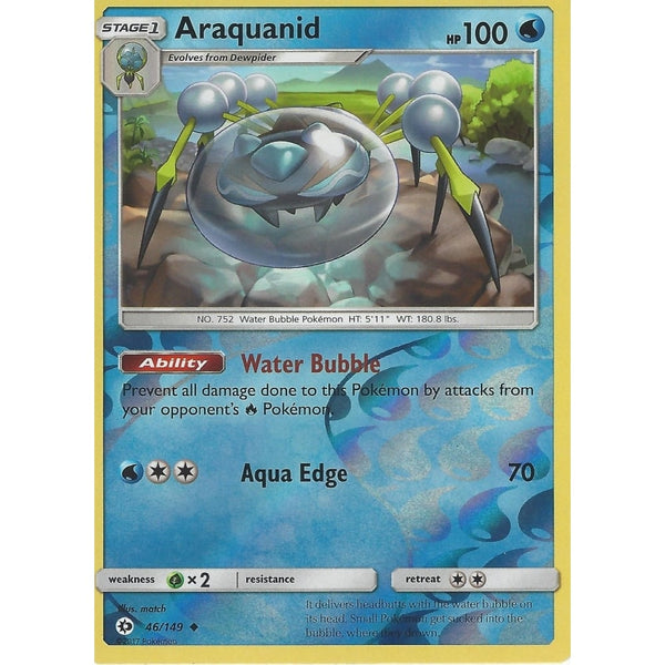 POKEMON Sun &amp; Moon Card ARAQUANOID - 46/149 - REVERSE HOLO