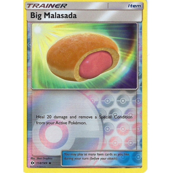 POKEMON Sun &amp; Moon Card BIG MALASADA - 114/149 - REVERSE HOLO