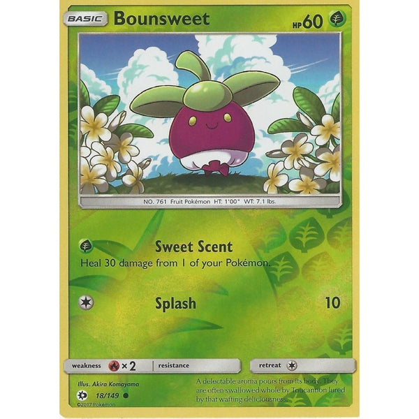 POKEMON Sun &amp; Moon Card BOUNSWEET - 18/149 - REVERSE HOLO