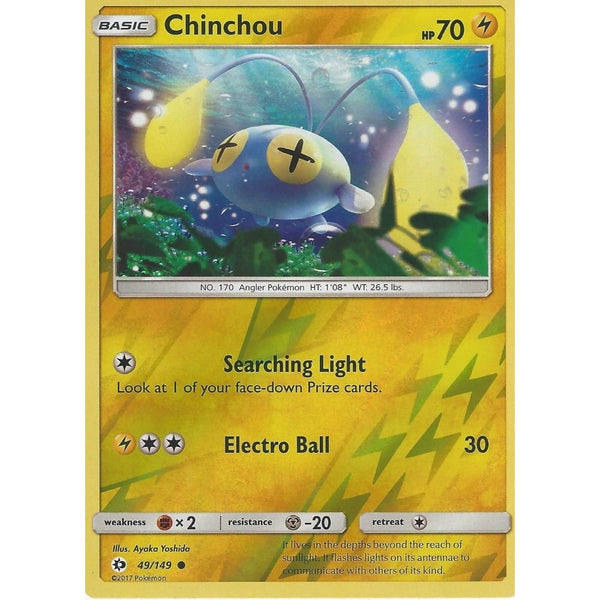 POKEMON Sun &amp; Moon Card CHINCHOU - 49/149 - REVERSE HOLO