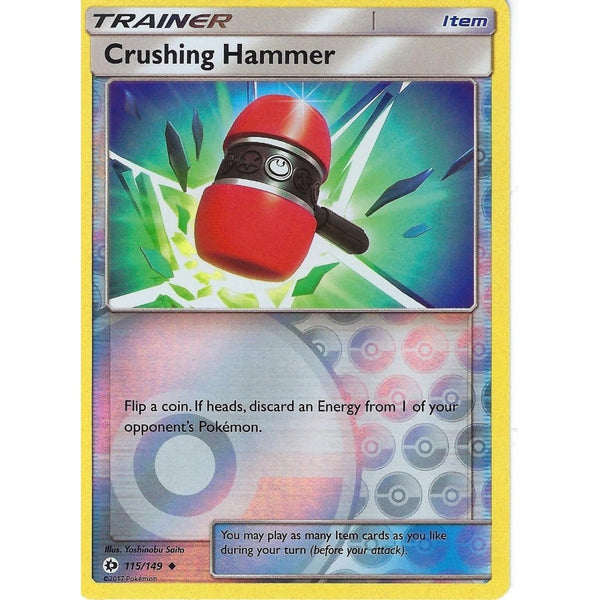 POKEMON Sun &amp; Moon Card CRUSHING HAMMER - 115/149 - REVERSE HOLO