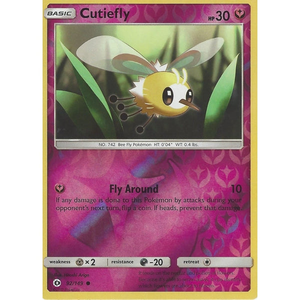 POKEMON Sun &amp; Moon Card CUTIEFLY - 92/149 - REVERSE HOLO