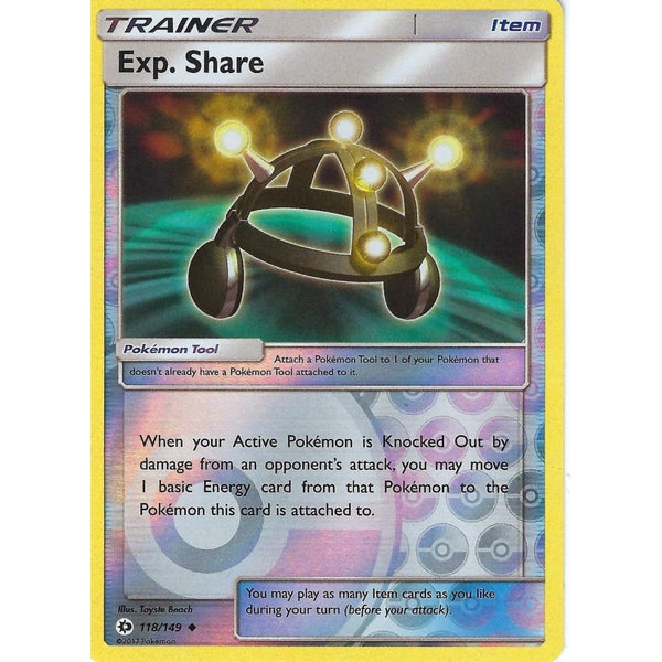 POKEMON Sun &amp; Moon Card EXP. SHARE - 118/149 - REVERSE HOLO