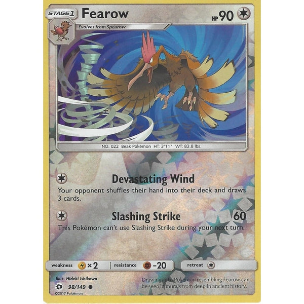 POKEMON Sun &amp; Moon Card FEAROW - 98/149 - REVERSE HOLO