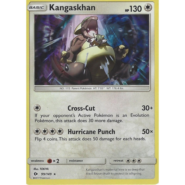 POKEMON Sun &amp; Moon Card KANGASKHAN - 99/149 - RARE HOLO