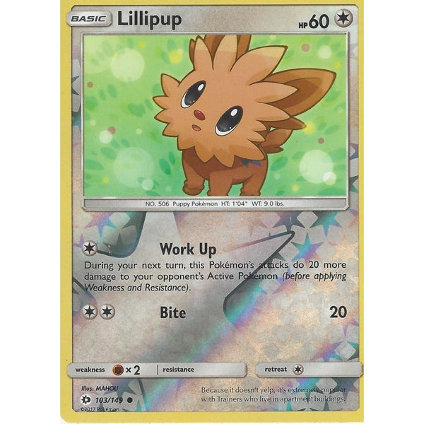 POKEMON Sun &amp; Moon Card LILIPUP - 103/149 - REVERSE HOLO