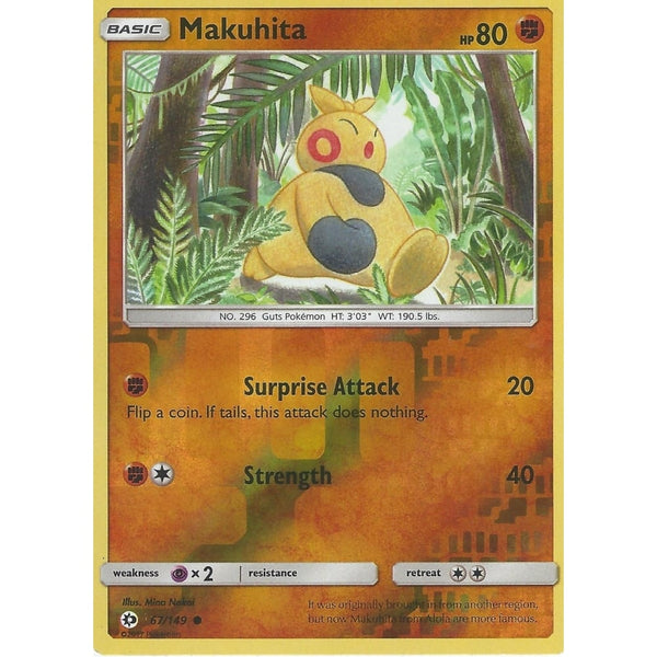 POKEMON Sun &amp; Moon Card MAKUHITA - 67/149 - REVERSE HOLO