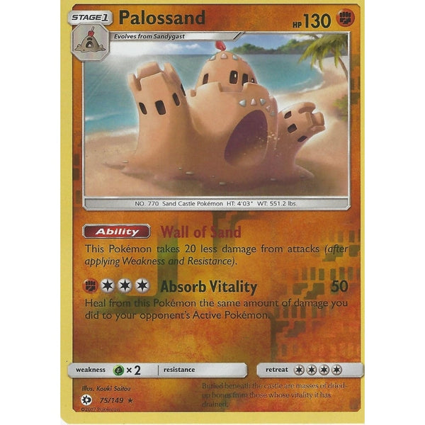 POKEMON Sun &amp; Moon Card PALOSSAND - 75/149 - RARE REVERSE HOLO