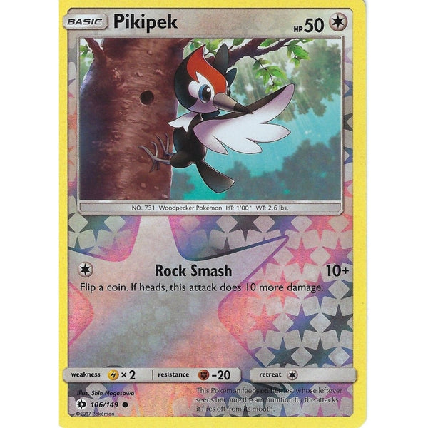 POKEMON Sun &amp; Moon Card PIKIPEK - 106/149 - REVERSE HOLO